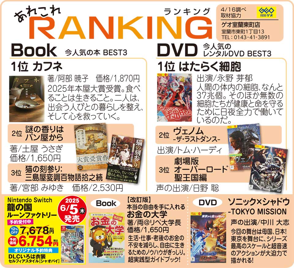あれこれBooK&DVDランキング