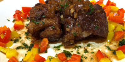 クリスマスっぽくしました☆豚肩ロースのバルサミコ煮♪