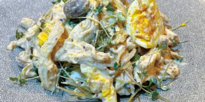 豆腐クリームで和えるタンパク質がっちりサラダ☆